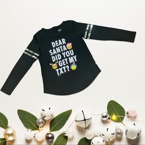 Justice Shirts, Christmas Santa Emoji Txt ,Size 16